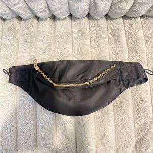 NWT Black Waist Bag with Gold Zipper Fanny Pack
